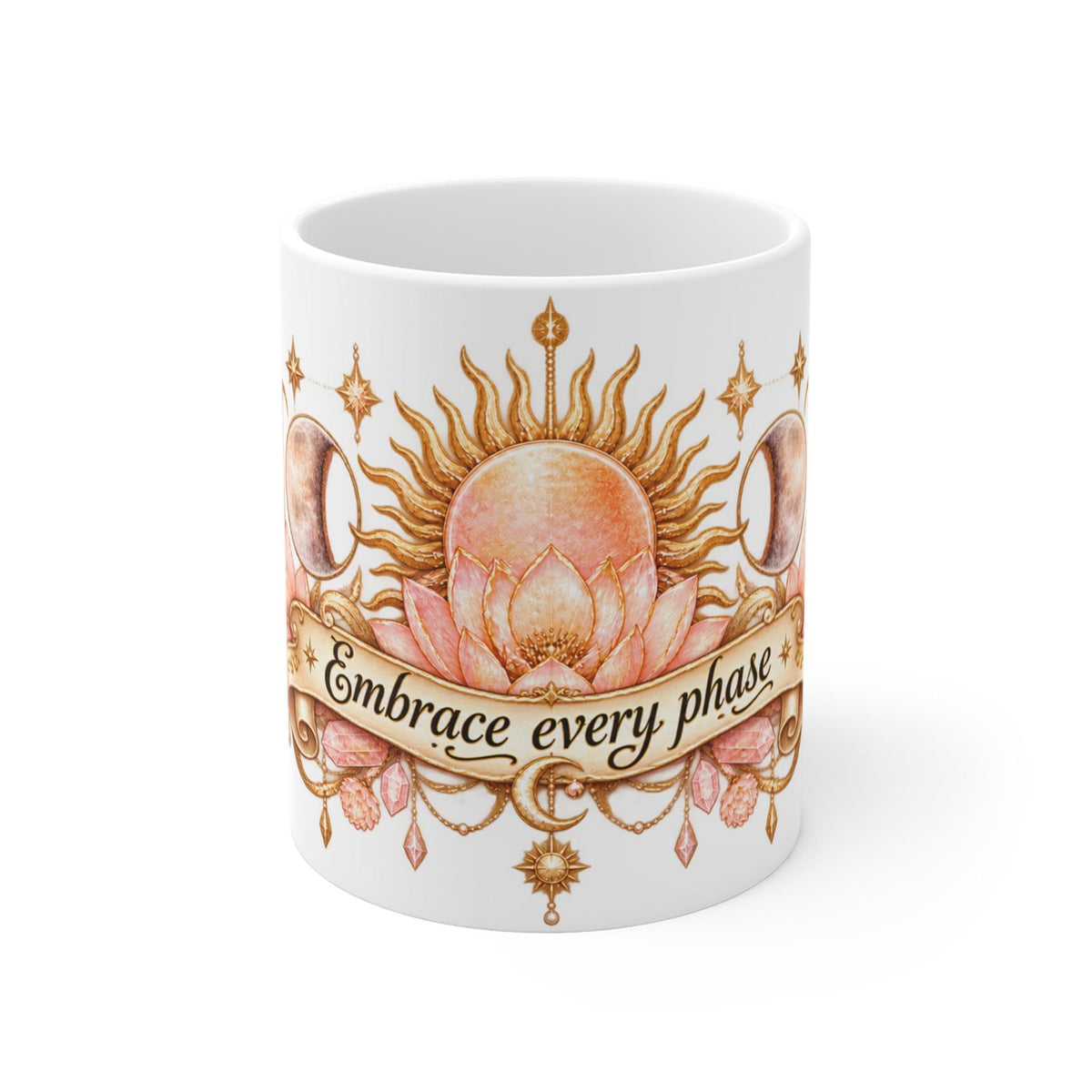 Moon Phase Lotus Embrace Every Phase Mug