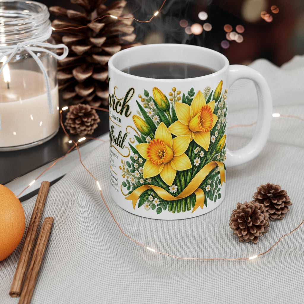 March Daffodil Birth Flower Mug | 11oz floral birthday bouquet