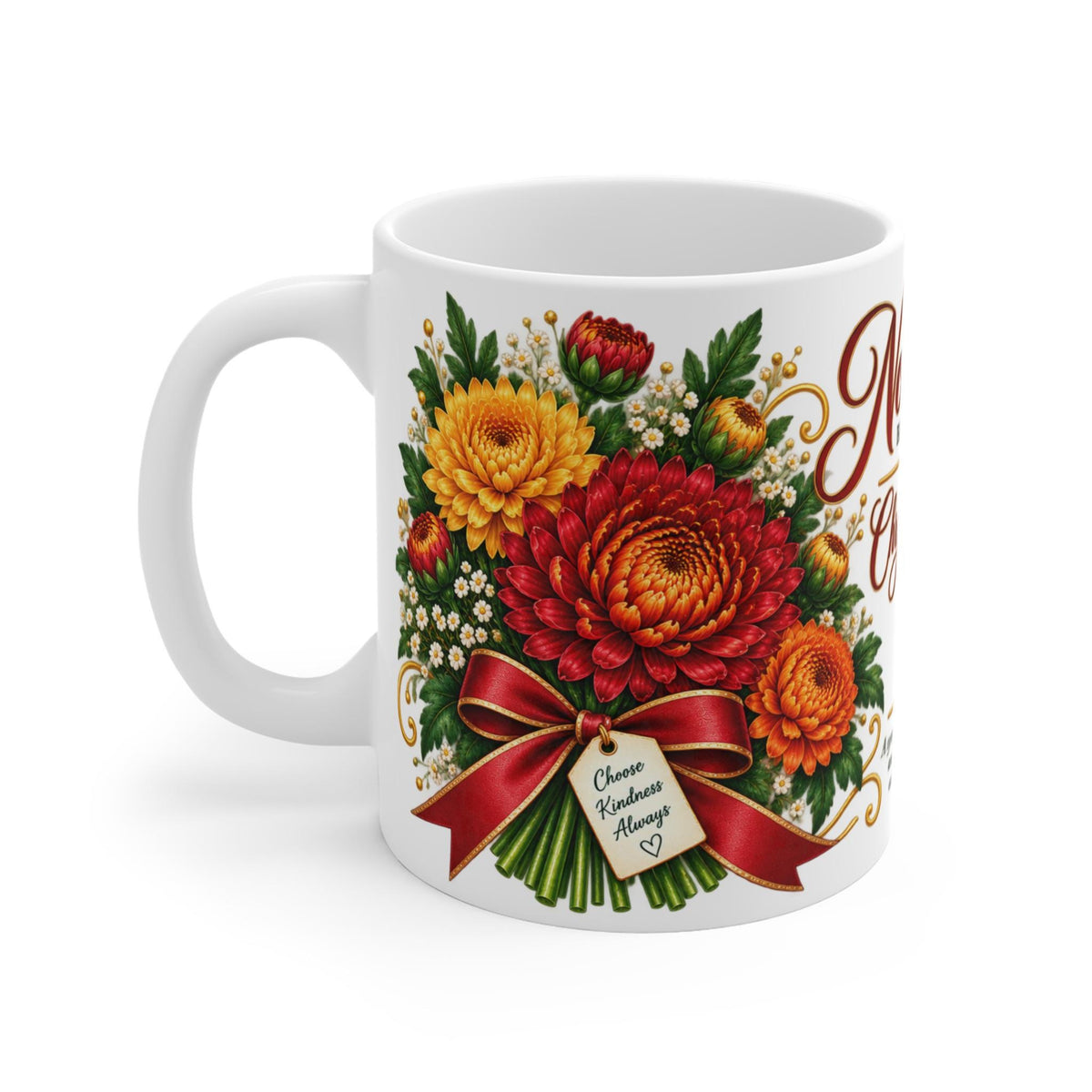November Chrysanthemum Mug | November Birth Flower, Loyalty Joy Longevity