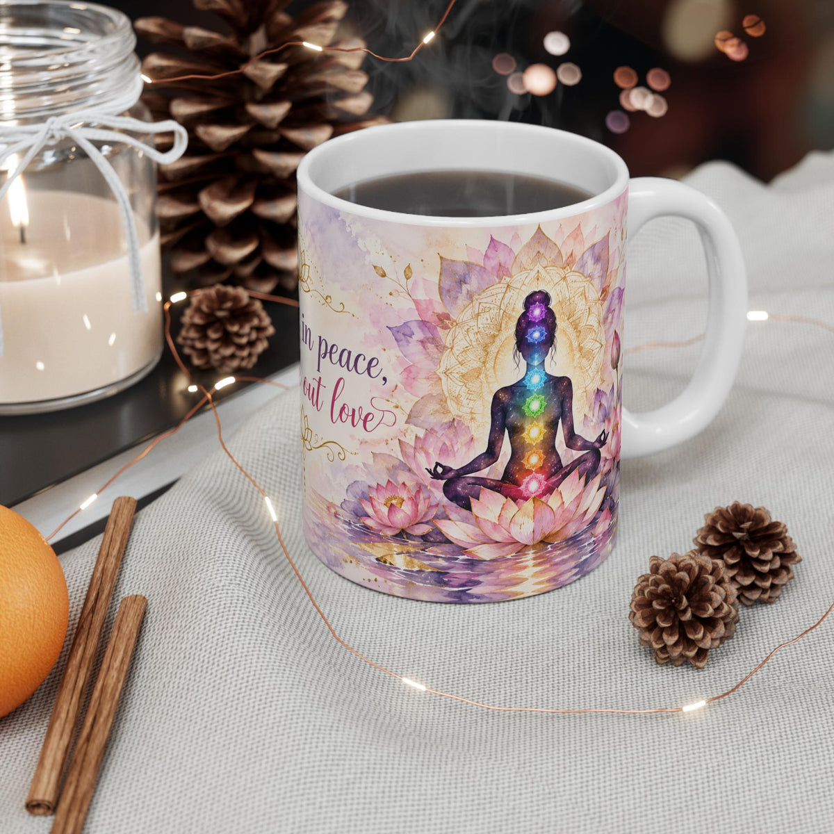Breathe In Peace Breathe Out Love Meditation Mug
