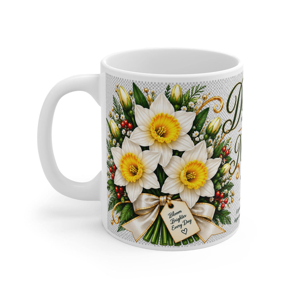 December Narcissus Birth Flower Mug | Daffodil Bouquet, Birth Month Meaning
