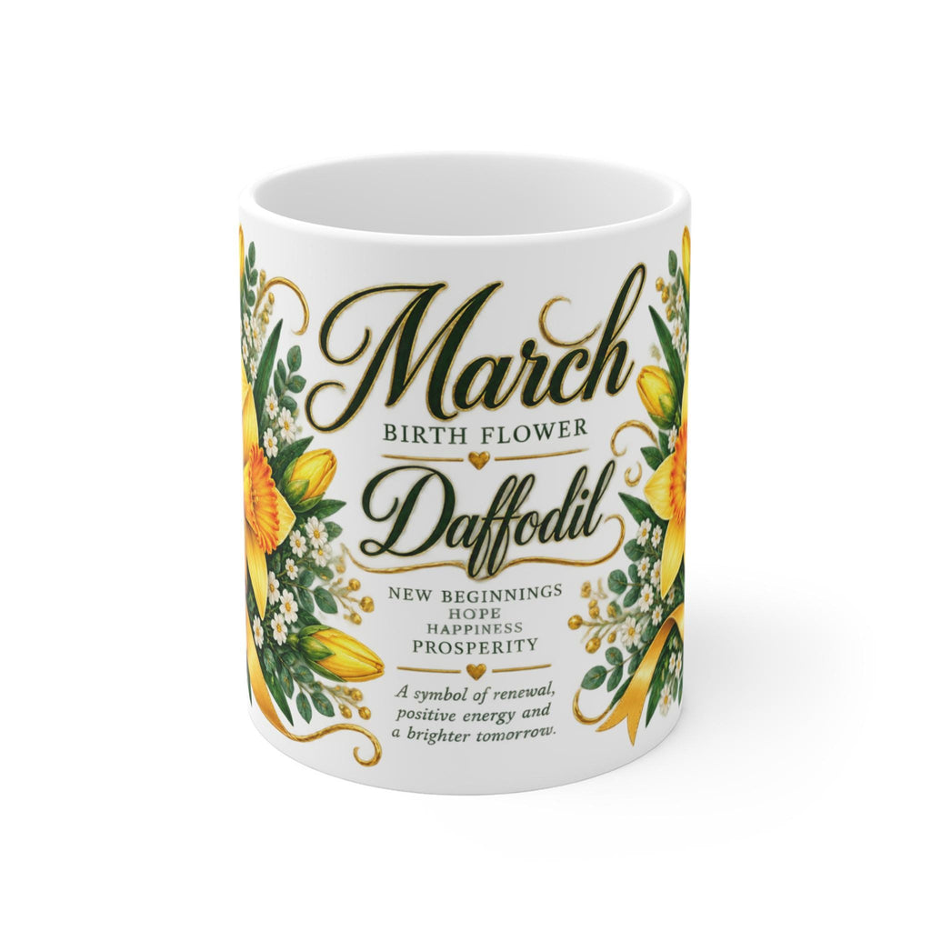 March Daffodil Birth Flower Mug | 11oz floral birthday bouquet