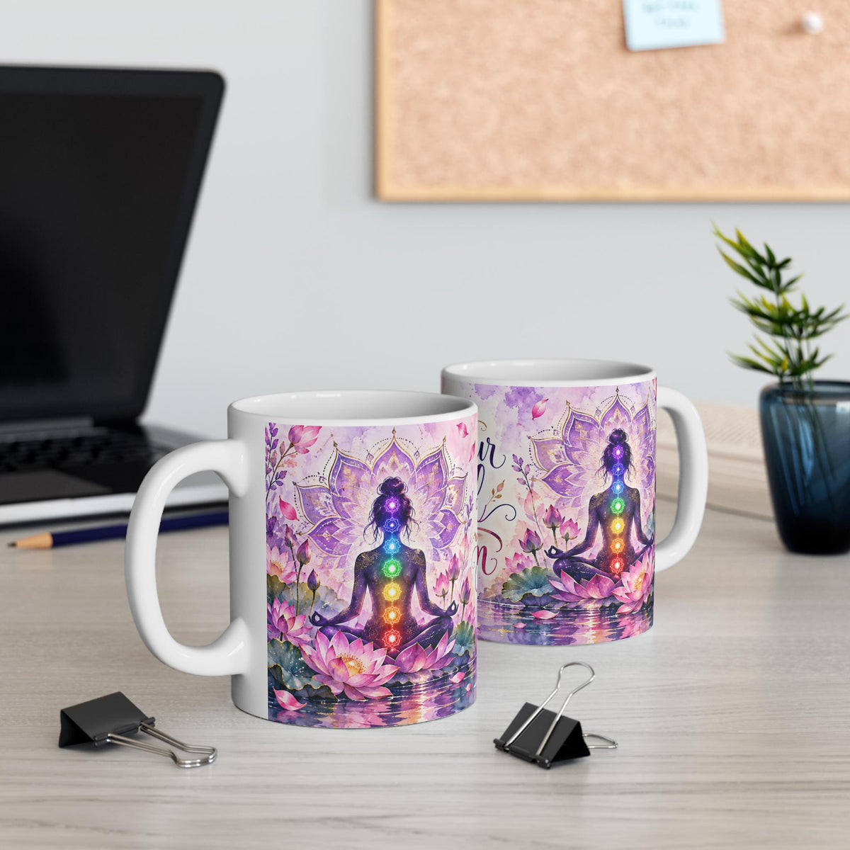 Let Your Soul Bloom mug | Chakra Meditation Floral 11oz