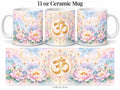 Om Symbol, Lotus Flowers and Crescent Moon Mug