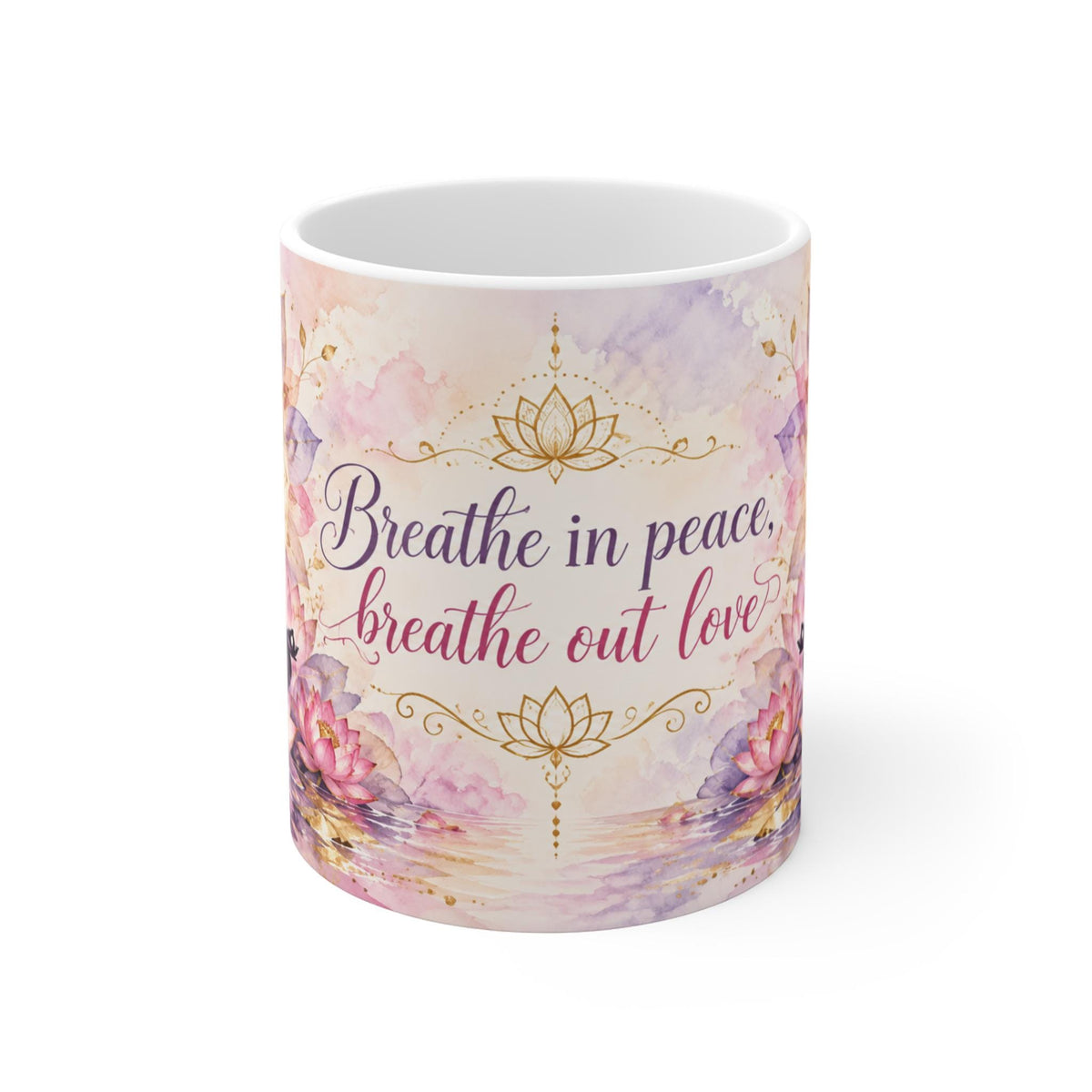 Breathe In Peace Breathe Out Love Meditation Mug