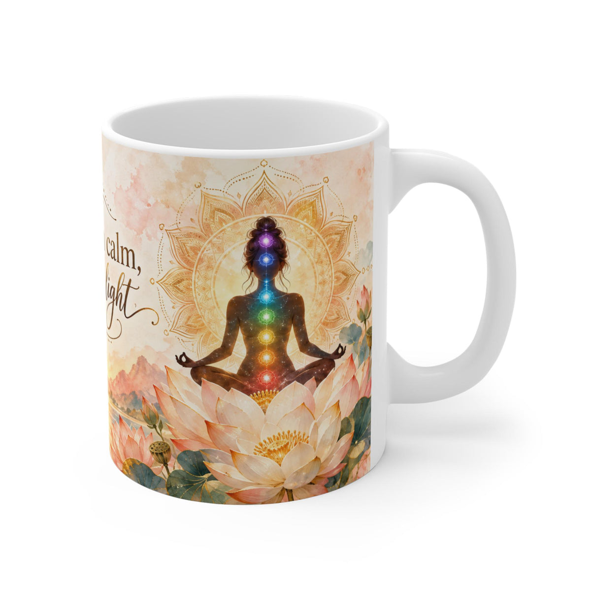 Chakra Yoga Lotus Mug | Rooted in Calm Rising in Light