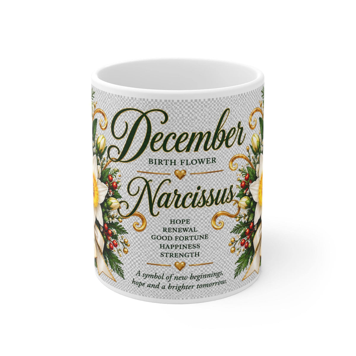 December Narcissus Birth Flower Mug | Daffodil Bouquet, Birth Month Meaning