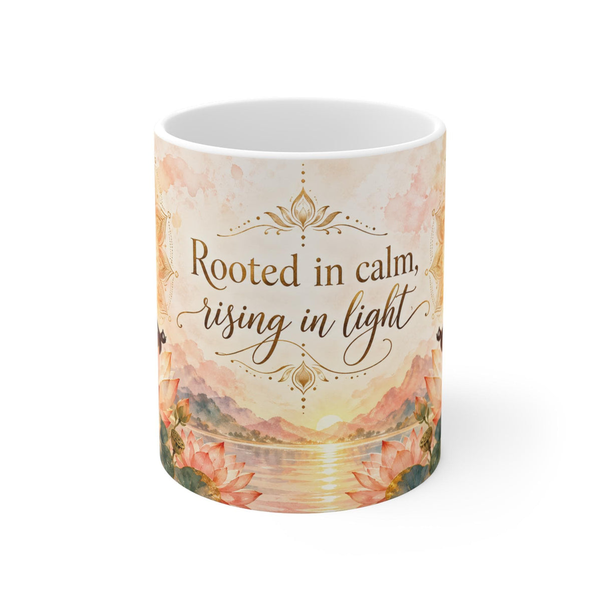 Chakra Yoga Lotus Mug | Rooted in Calm Rising in Light