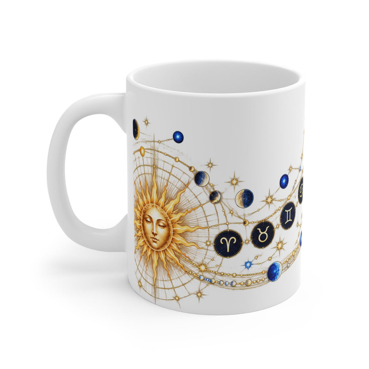 Zodiac Constellation and Sun Design Mug