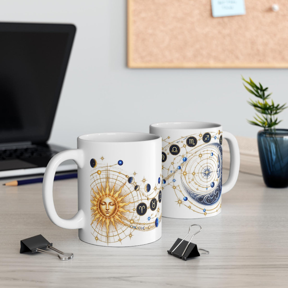 Zodiac Constellation and Sun Design Mug