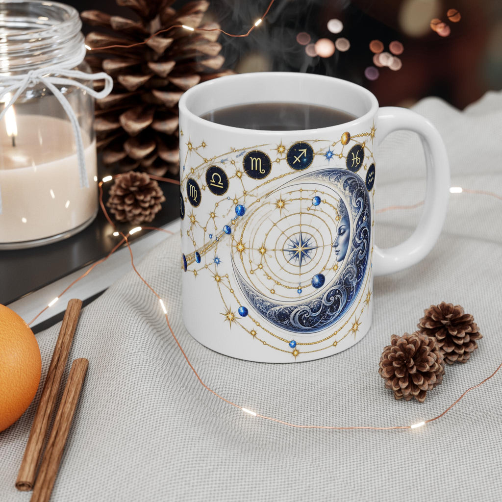 Zodiac Constellation and Sun Design Mug