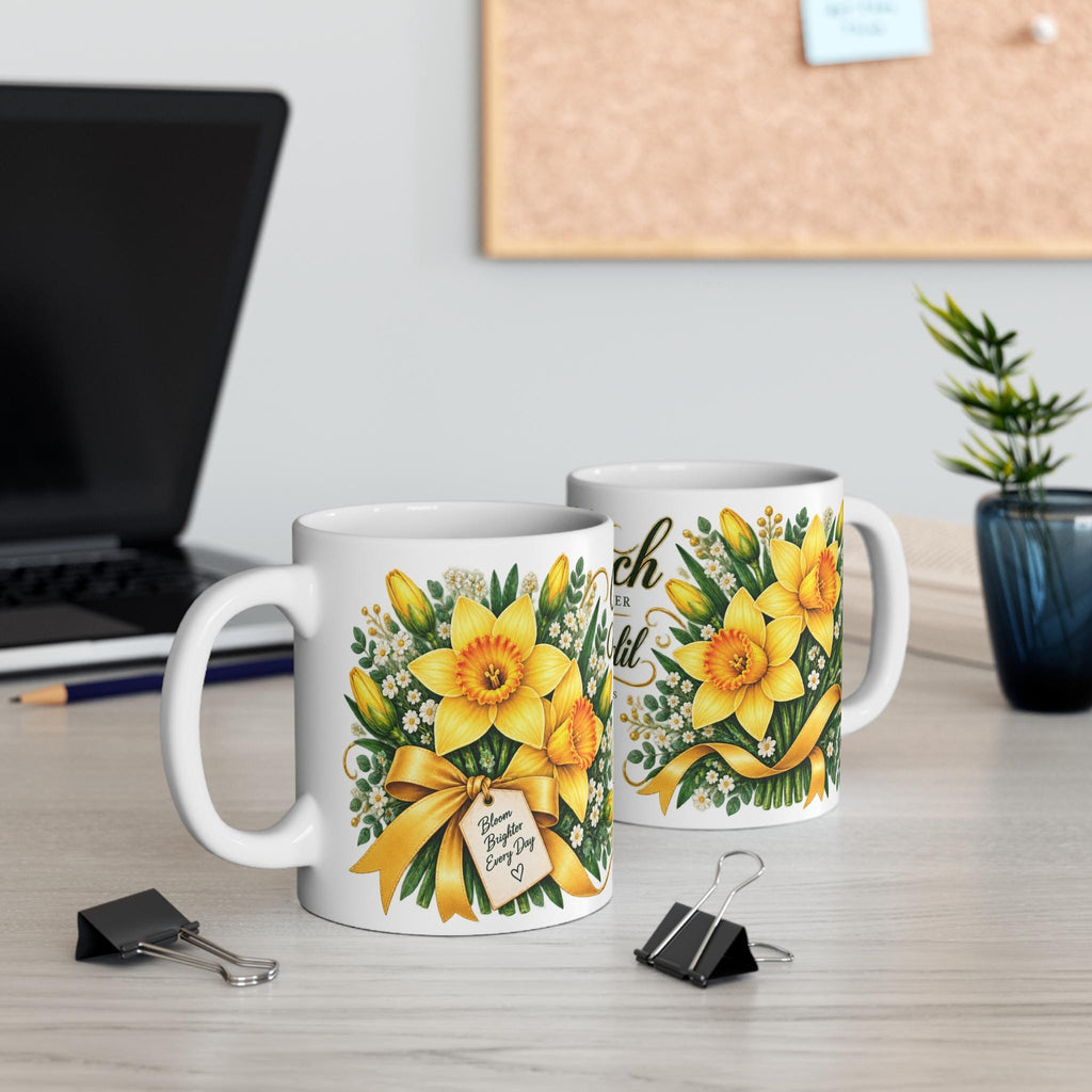 March Daffodil Birth Flower Mug | 11oz floral birthday bouquet