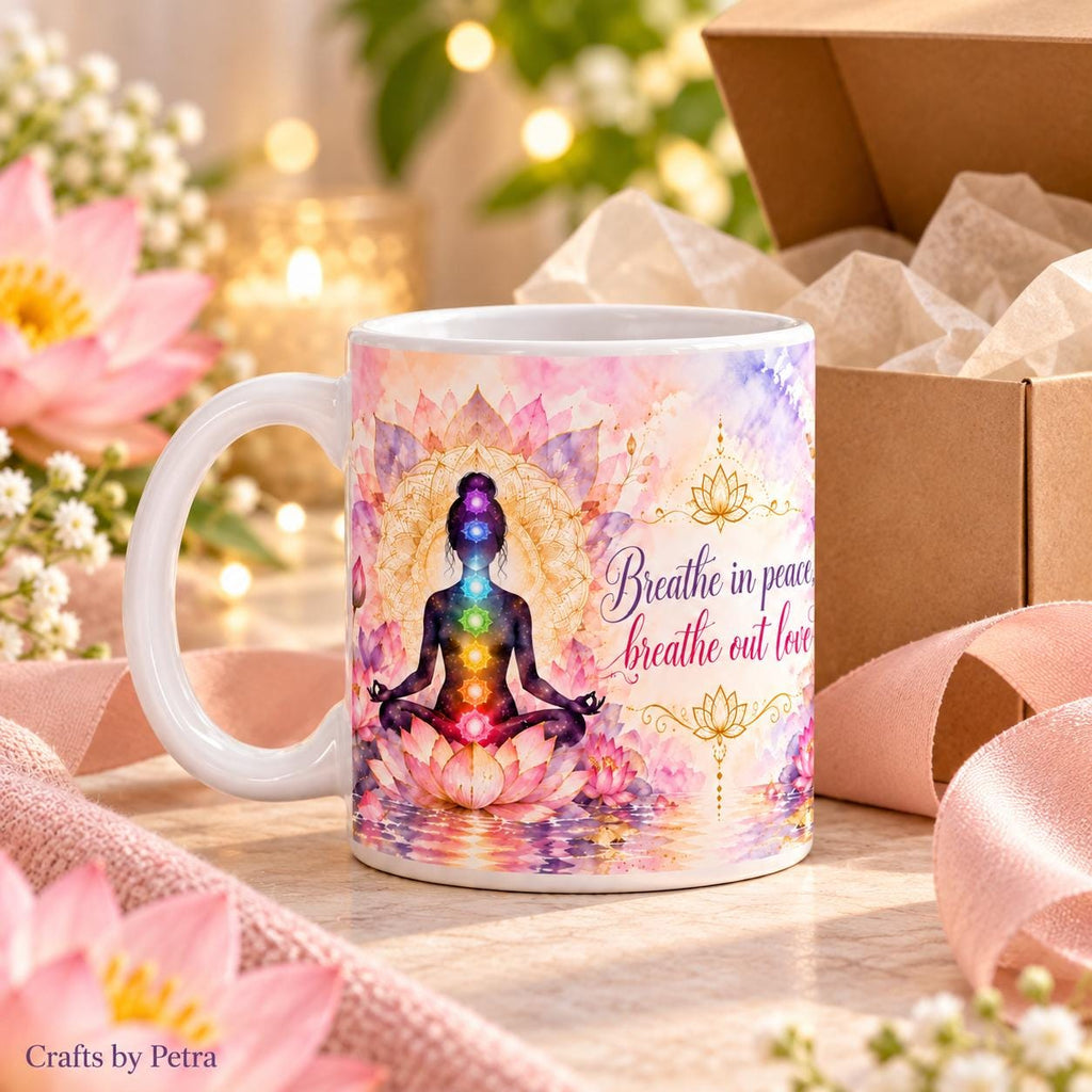 Breathe In Peace Breathe Out Love Meditation Mug