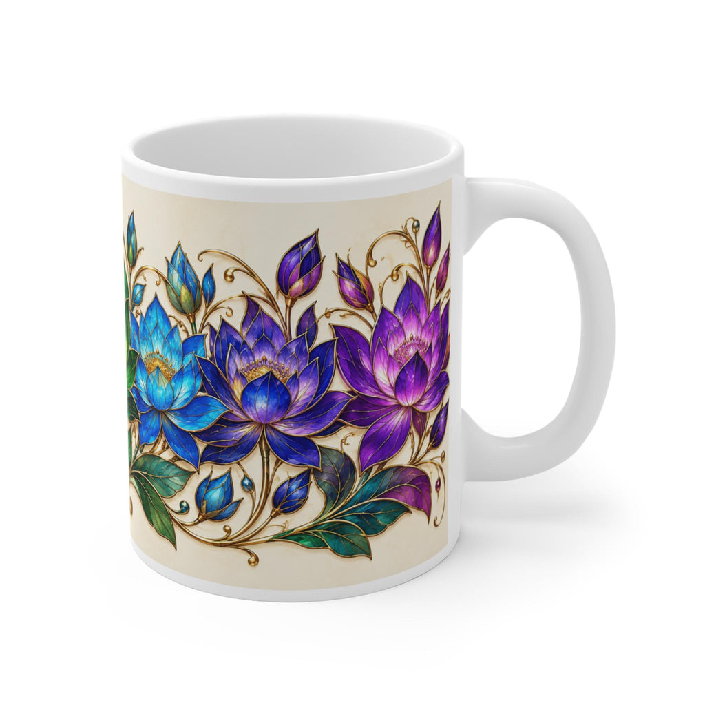 Rainbow Lotus Floral Mug | Colorful Lotus Flower Design