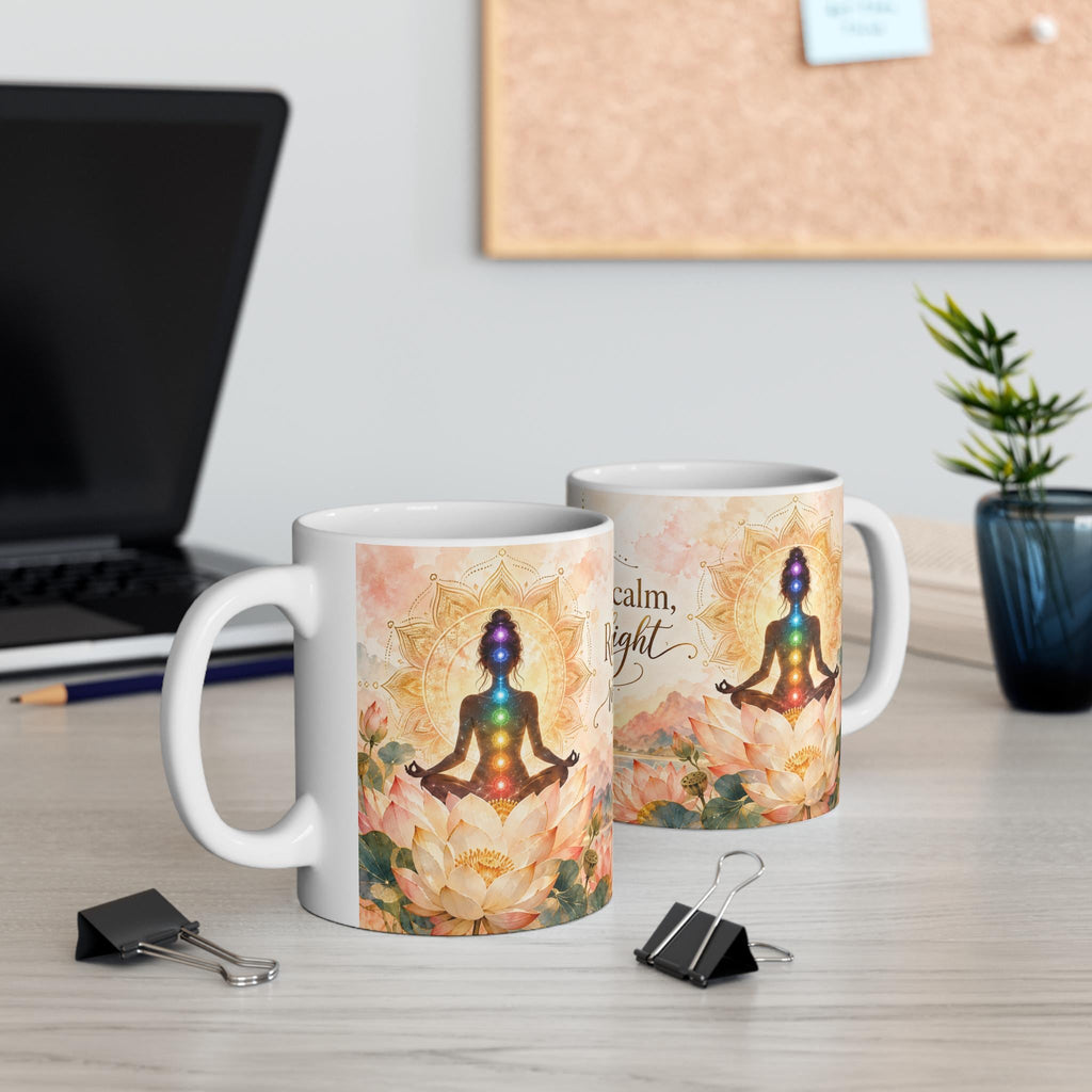 Chakra Yoga Lotus Mug | Rooted in Calm Rising in Light
