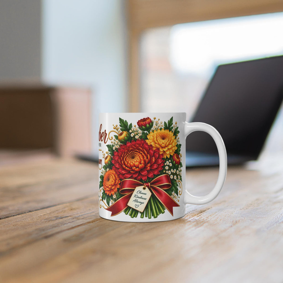 November Chrysanthemum Mug | November Birth Flower, Loyalty Joy Longevity