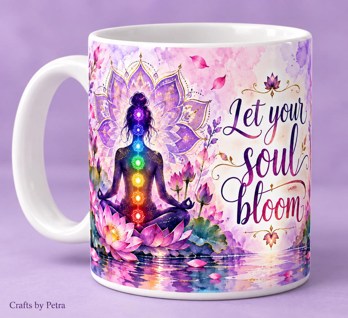Let Your Soul Bloom mug | Chakra Meditation Floral 11oz